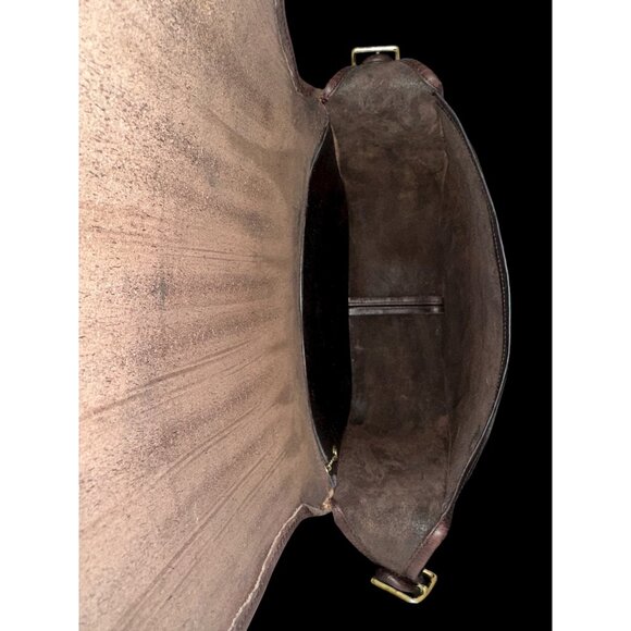 VTG Coach Shoulder Bag 9170 Mahogany Leather Brass Crossbody Early 80s NYC + Tag - Picture 10 of 11